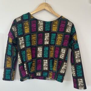 Boxy 3/4 Sleeve Sweater Blouse